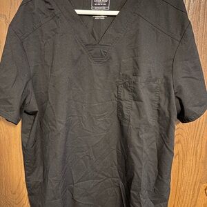 Cherokee Men's Black V-Neck Short Sleeve Scrub Top